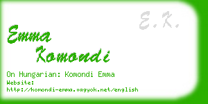 emma komondi business card